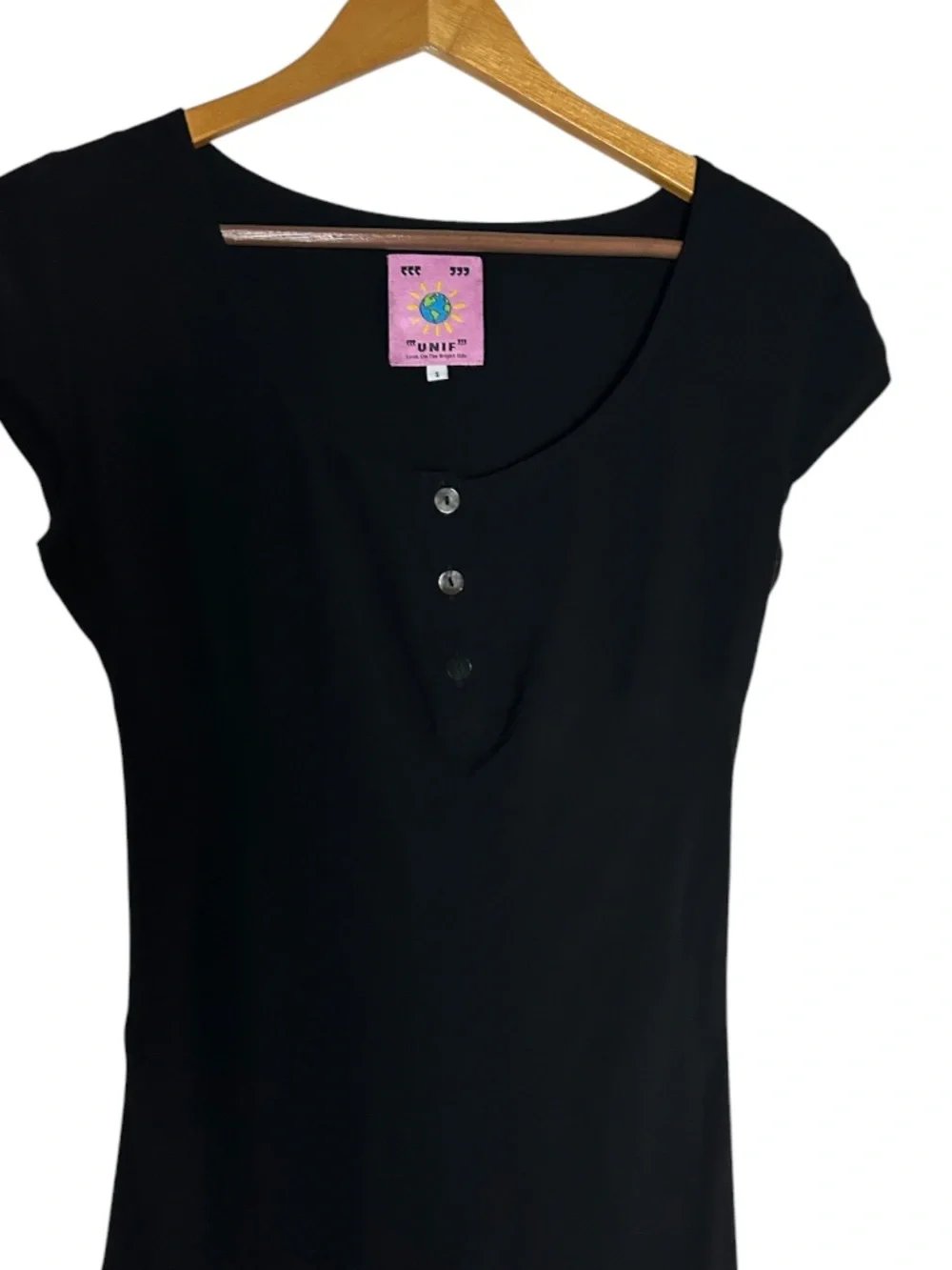 NWOT UNIF Serene Black Mini Dress Size S - Picture 4 of 7